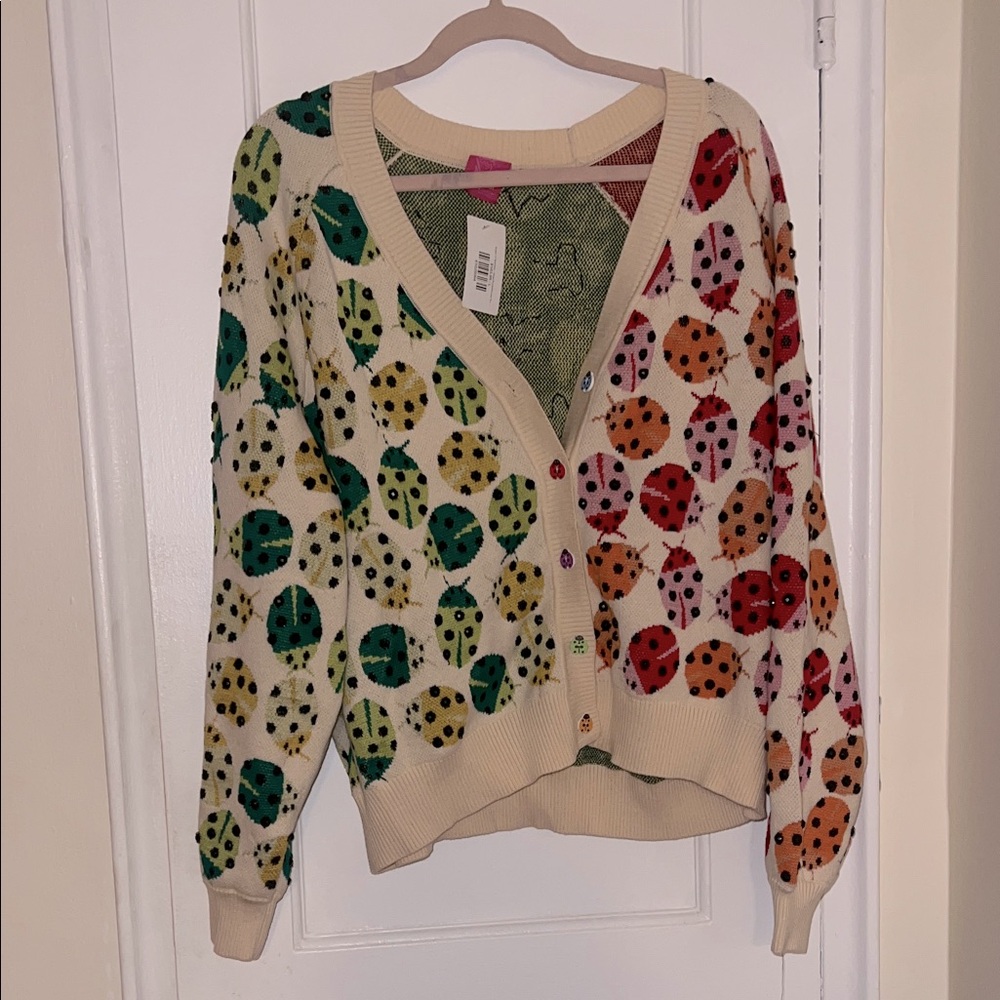 Queen of sparkles ladybug cardigan